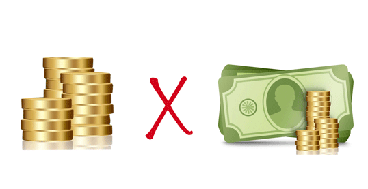 Cambiar dinero por dinero